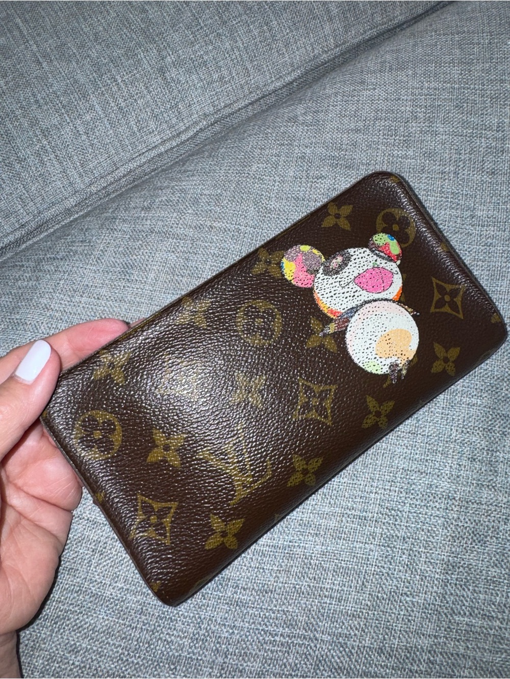 Limited Edition Louis Vuitton Brown Monogram Takashi Murakami Panda Zippy Wallet